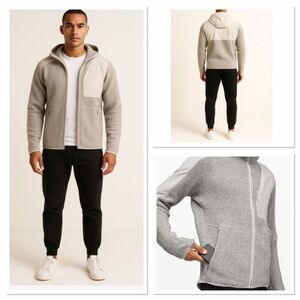 lululemon athletica Tundra Trek Two-Tone Gray Fleece Sweater Jacket